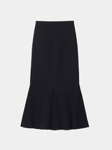 Strech Milano-rib Trumpet Skirt (WK125-LSK01) / Black