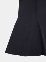 Strech Milano-rib Trumpet Skirt (WK125-LSK01) / Black