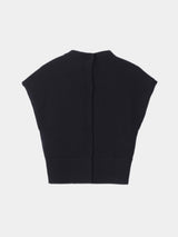 Low-gauge bottle-neck Sleeve-less Knit (WK125-LVE01)