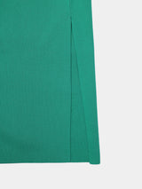 Hi-Twist Milanorib V-neck Knit Dress (WK23S-LOP03) / Green