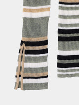 MULTI BORDER V-NECK KNIT (WK23S-LPO05)