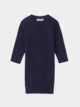 HARF-SLEEVE RIB KNIT(WK23S-LPO06) / Dark Navy