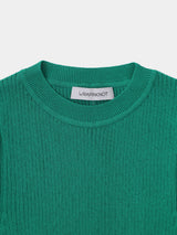 HARF-SLEEVE RIB KNIT(WK23S-LPO06) / Green