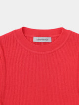 HARF-SLEEVE RIB KNIT(WK23S-LPO06) / RED
