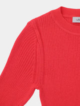 HARF-SLEEVE RIB KNIT(WK23S-LPO06) / RED