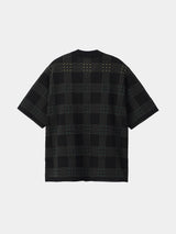 Check Jacquard S/S Knit Shirt (WK23S-MSH01) / Black