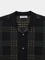 Check Jacquard S/S Knit Shirt (WK23S-MSH01) / Black