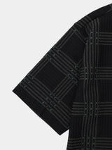 Check Jacquard S/S Knit Shirt (WK23S-MSH01) / Black