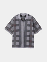 Check Jacquard S/S Knit Shirt (WK23S-MSH01) / Gray