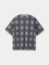 Check Jacquard S/S Knit Shirt (WK23S-MSH01) / Gray