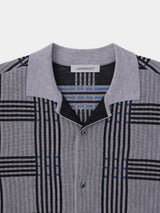 Check Jacquard S/S Knit Shirt (WK23S-MSH01) / Gray