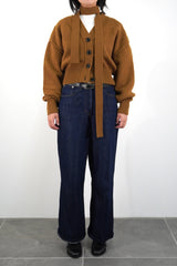 Low-gauge Plain St Knit Vneck CD (WK324-LCD02-46) / Camel