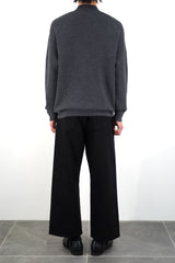 Middle-gauge Waffle Knit Turtleneck PO (WK324-MPO03-07) / Dark Gray