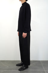 Middle-gauge Waffle Knit Turtleneck PO (WK324-MPO03-09) / Black