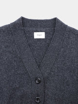 WOOL NYLON KNIT SHORT CARDIGAN (WK326-LCD02) / CHARCOAL