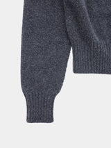 WOOL NYLON KNIT SHORT CARDIGAN (WK326-LCD02) / CHARCOAL