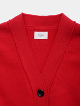 WOOL NYLON KNIT SHORT CARDIGAN (WK326-LCD02) / RED