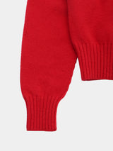 WOOL NYLON KNIT SHORT CARDIGAN (WK326-LCD02) / RED