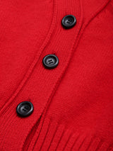 WOOL NYLON KNIT SHORT CARDIGAN (WK326-LCD02) / RED