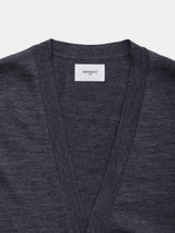 WOOL HIGH-GAUGE KNIT L/S V-NECK CARDIGAN (WK326-LCD03) / GRAY