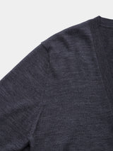 WOOL HIGH-GAUGE KNIT L/S V-NECK CARDIGAN (WK326-LCD03) / GRAY