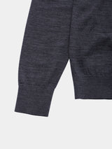 WOOL HIGH-GAUGE KNIT L/S V-NECK CARDIGAN (WK326-LCD03) / GRAY