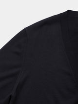 WOOL HIGH-GAUGE KNIT L/S V-NECK CARDIGAN (WK326-LCD03) / BLACK