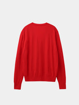WOOL HIGH-GAUGE KNIT L/S V-NECK CARDIGAN (WK326-LCD03) / RED