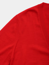 WOOL HIGH-GAUGE KNIT L/S V-NECK CARDIGAN (WK326-LCD03) / RED