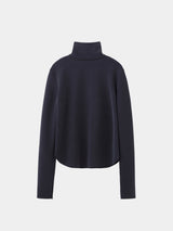 FIBRIL CARDBOARD KNIT L/S HIGH-NECK HALFZIP PO (WK326-LCS03) / BLACK