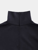 FIBRIL CARDBOARD KNIT L/S HIGH-NECK HALFZIP PO (WK326-LCS03) / BLACK