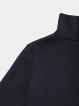 FIBRIL CARDBOARD KNIT L/S HIGH-NECK HALFZIP PO (WK326-LCS03) / BLACK