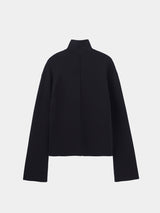 JOSETTE HIGHGAUGE-KNIT L/S HIGH-NECK BUTTON JACKET (WK326-LJK01) / BLACK