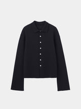 JOSETTE HIGHGAUGE-KNIT L/S HIGH-NECK BUTTON JACKET (WK326-LJK01) / BLACK
