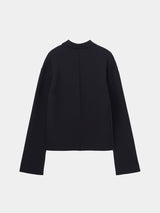 JOSETTE HIGHGAUGE-KNIT L/S HIGH-NECK BUTTON JACKET (WK326-LJK01) / BLACK