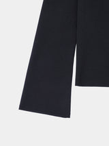 JOSETTE HIGHGAUGE-KNIT L/S HIGH-NECK BUTTON JACKET (WK326-LJK01) / BLACK