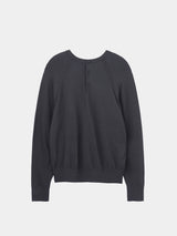 JOSETTE HIGHGAUGE-KNIT L/S HENRY-NECK PO (WK326-LPO01) / CHARCOAL