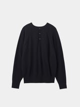 JOSETTE HIGHGAUGE-KNIT L/S HENRY-NECK PO (WK326-LPO01) / BLACK