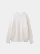 WOOL NYLON BOUCLET KNIT VINTAGE PO (WK326-LPO03) / WHITE