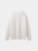 WOOL NYLON BOUCLET KNIT VINTAGE PO (WK326-LPO03) / WHITE
