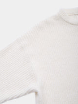 WOOL NYLON BOUCLET KNIT VINTAGE PO (WK326-LPO03) / WHITE