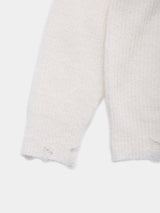 WOOL NYLON BOUCLET KNIT VINTAGE PO (WK326-LPO03) / WHITE
