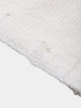 WOOL NYLON BOUCLET KNIT VINTAGE PO (WK326-LPO03) / WHITE