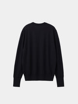 WOOL HIGH-GAUGE KNIT L/S CREW-NECK PO (WK326-LPO04) / BLACK