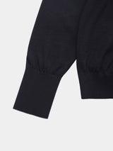 WOOL HIGH-GAUGE KNIT L/S CREW-NECK PO (WK326-LPO04) / BLACK