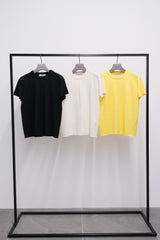 Silk Cashmere Neck-Logo T-shirt (CZ126-LPO03) / Yellow
