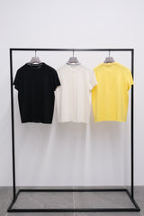 Silk Cashmere Neck-Logo T-shirt (CZ126-LPO03) / Ivory