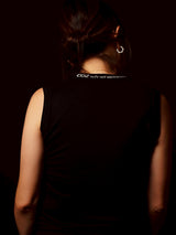 Silk Cashmere Sleeve-less T-shirt (CZ126-LPO52) / Black