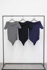 Off-Shoulder H/S Body-Suit (CZ126-LPO54) / D.Navy