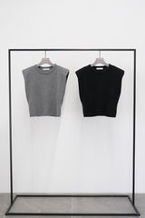 Shoulder padded Crew-neck Pull-over (CZ126-LPO57) / Grey
